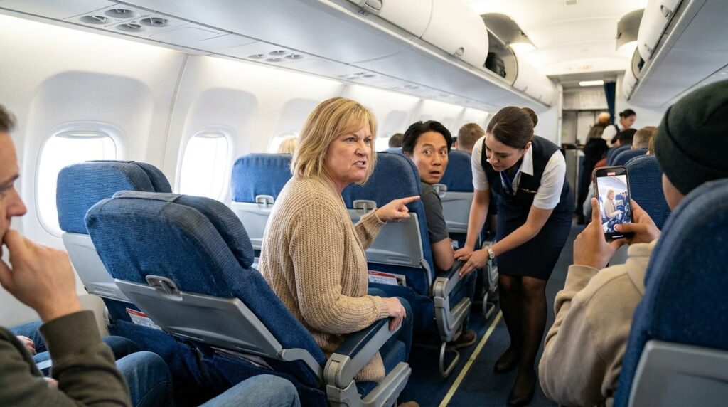 The Woman Behind Him Shoved His Seat—Then the Flight Crew Found What She Had Really Done