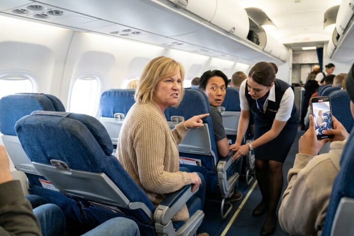 The Woman Behind Him Shoved His Seat—Then the Flight Crew Found What She Had Really Done