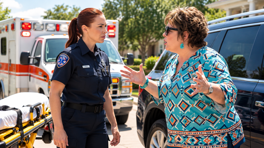 The Woman Who Blocked an Ambulance at Her Condo—Then Discovered Why the Entire Building Was Watching