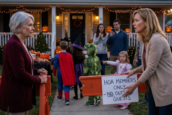 Karen Put Up a Barrier at the HOA Halloween Party—Then a 72-Year-Old Woman Pulled It Down