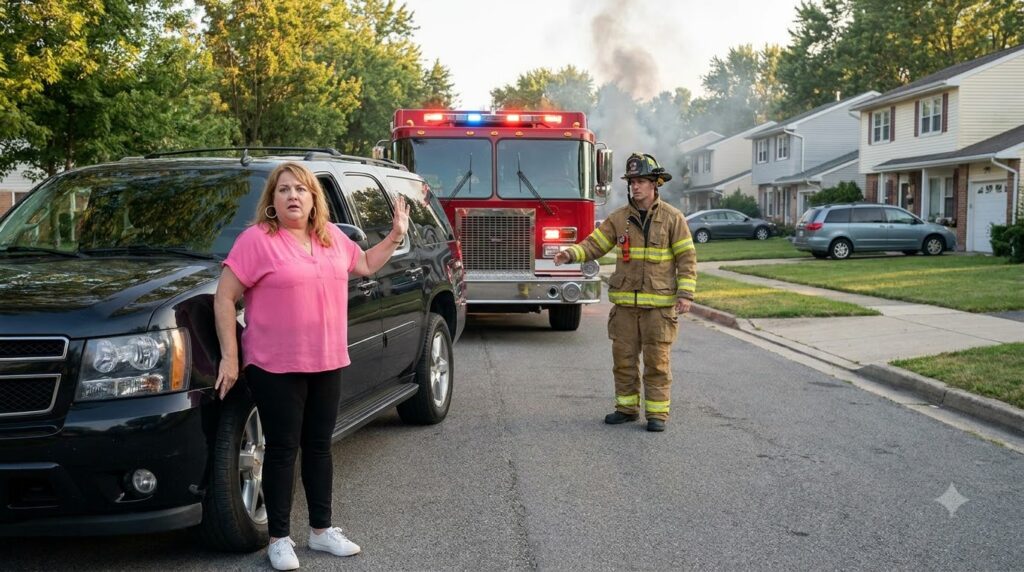 Karen Blocked the Fire Truck From Her Private Road—Then the Smoke Revealed What She Had Missed
