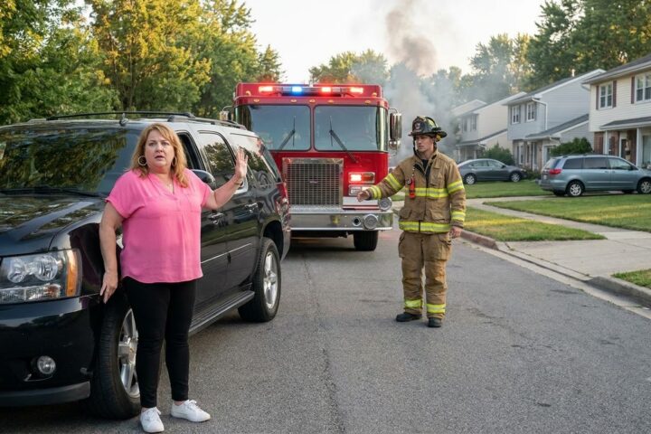 Karen Blocked the Fire Truck From Her Private Road—Then the Smoke Revealed What She Had Missed