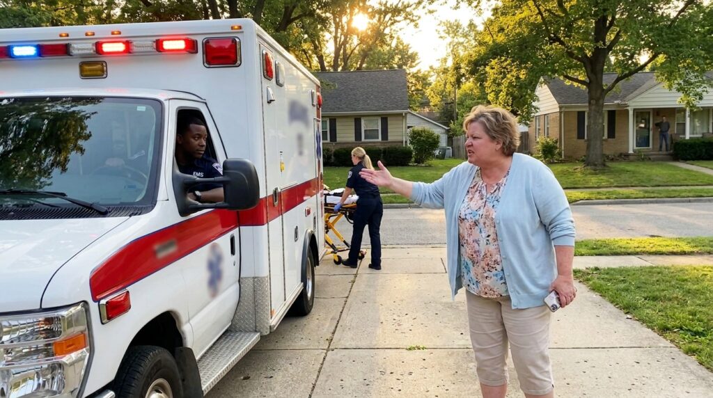 Karen Blocked an Ambulance Over Her Driveway—Then the Doorbell Camera Revealed Why Everyone Was Watching