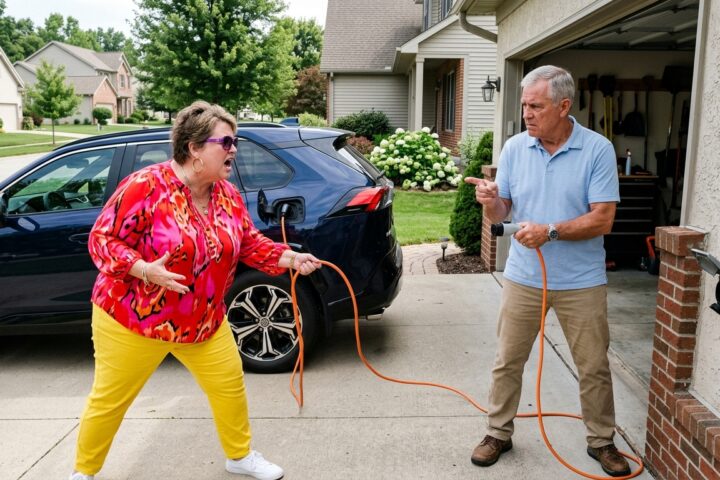 Karen Secretly Used Her Neighbor’s Electricity to Charge Her EV—Until He Checked the Meter